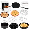 Aigostar Friggitrice ad Aria Smart 7L 1900W, con 12 Friggitrice ad aria accessori, Controllo WiFi/App, 7 Programmi, Schermo LED Touch, Cestello Rimovibile Antiaderente, Senza Olio, Senza BPA, Ricette
