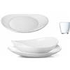 Bormioli Rocco OFFERTA SERVIZIO PIATTI CON BICCHIERI PROMETEO BIANCO BORMIOLI X 6 PERSONE 24 PEZZI