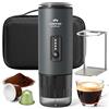 GVODE Macchina da Caffè Portatile con Batteria, Macchina Espresso 3-in-1 | Capsule NS/DG e Polvere, 20 Bar Autoriscaldante Macchina Caffè Portatile Capsule per Camping, Auto e Viaggio - Grigio