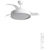 CREATE / WIND CLEAR EDGE/Ventilatore da soffitto con luce bianco con telecomando / 40W, Silenzioso, Ø107 cm, 6 velocità, pale retrattili, programmabile, estate-inverno, luce led 3 temperature