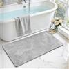 DEXI Tappeto Bagno 60 x 110 cm, Ultra Sottile, Grigio | Asciugatura Rapida, Super Assorbente, Antiscivolo, Lavabile, Tappetino Bagno per Doccia e Lavabo