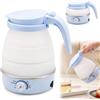 HOVCEH Bollitore Elettrico Piccolo, Bollitore Elettrico Temperatura Regolabile | 0.6 L a 4 Stadi Bollitore da Viaggio, Pieghevole Kettle per Hotel, Viaggi, Campeggio e Attività all'Aperto, Azzurro