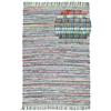 carpetfine Tappeto a tessitura Kilim Chindi Verde 80x150 cm | Tappeto moderno per soggiorno e camera da letto