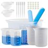 Zyiphor 7 Pezzi Misurare in Silicone con Graduato,Misurino Resina Epossidica 600/250/100ml Tazze di Resina Silicone con Pipette, Bastoncini, Guanti per Fai da Te, Artigianato, Laboratorio, Cucina