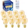 Aigostar Lampadine Alexa Intelligente Bluetooth Mesh A60 6W 2700-6500K 12pz | 806LM E27 Filamento Vintage/ Regolabile Caldo-Freddo / Scene e Timer/ Telecomando/ Dimmerabile/ Luce Senza Sfarfallio