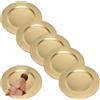 Generico 12 Sottopiatti Bordo Colore CHAMPAGNE ORO in plastica Rigida bordo Liscio Tondo 33 cm Natale cenone sotto Piatto Natalizio Capodanno Natale Cena Aperitivo