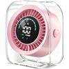 duludulu Ventilatore da tavolo ricaricabile tramite USB, ventilatore da tavolo silenzioso con 100 velocità, ventola di raffreddamento turbo, display digitale HD, montaggio a parete e scrivania, regolabile a