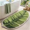 DEXI Tappeto Bagno Antiscivolo 61 x 122 cm, Foglia di palma verde | Tappetino Bagno Super Assorbente con Motivo Foglia di Monstera, Lavabile in Lavatrice, Decorazione Tropicale per Doccia
