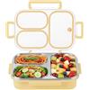 Eulihent Porta Pranzo con 3 Scomparti Lunch Box 1200ml Portapranzo Acciaio Inox Contenitore Pranzo Ermetico Bento Box Microonde Lunchbox per Picnic Scuola Uffici Adulto Bambini Portamerenda
