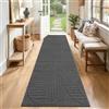 SHACOS Tappeto Corridoio Antiscivolo 60x240 cm, Tappeti Passatoia Grigio | Lungo Tappeto Cucina Lavabile, Moderno Passatoia Corridoio Tappeti Runner per Ingresso Lavanderi
