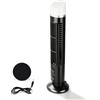 Agatige Ventilatore a torre senza lama, scrivania USB portatile, ventola di raffreddamento silenziosa con luce per interni, camera da letto, ufficio, 4,1x13 pollici (Nera)