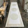 Teppich-Traum Tappeto soggiorno pelo corto corridoio ingresso corridoio passatoia lunga orientale elegante ornamenti effetto lucido meandro crema oro 80 x 300 cm