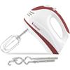 BEPER P102SBA101 Sbattitore elettrico 300W, Frusta elettrica con 2 fruste, 2 torciglioni, 5 velocità e funzione turbo, Impugnatura ergonomica, Bianco/Rosso