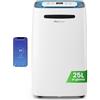 Pro Breeze deumidificatore intelligente 25L/giorno con Wi-Fi, schermo digitale, modalità vestiti, drenaggio continuo e timer per umidità e condensa