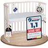 babybay Maxi lettino extra grande in legno di faggio massiccio, altezza regolabile ed ecologico/con materasso Classic Soft (verniciato beige)