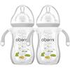 Oberni Anticolica biberon 270 ml/9 oz con valvola AirFree per neonati a partire dai 12 mesi in su, peso biberon con manici, grigio / confezione da 2