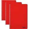 Liderpapel Quaderno a spirale A5, 148 x 210 mm, copertina morbida, 80 h, 75 g, quadretti 5 mm, con margine, colori assortiti, unità (Confezione da 3)