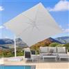 PURPLE LEAF Ombrellone da Esterno 3 x 3 m con Base Incrociata, Ombrellone da Giardino in Alluminio Tela 240 g/m² Protezione UPF 50+ con Inclinabile Bidirezionale e Rotazione a 360°, Bianco