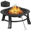 TLGREEN Braciere da giardino Φ76 cm, braciere con parascintille e griglia, focolare multifunzionale, effetto retrò, con copertura Oxford impermeabile 600D, per barbecue e feste