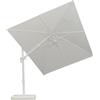 PURPLE LEAF Ombrellone da Esterno 2,5 x 3,5 m con Base Incrociata, Ombrellone da Giardino in Alluminio Tela 240 g/m² Protezione UPF 50+ con Inclinabile Bidirezionale e Rotazione a 360°, Bianco