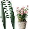 Generic Confezione da 12 piccoli pali di supporto per piante, 14 x 14 cm, gabbia di supporto per piante in plastica verde per Zygocactus, pali per fiori per piante in vaso da interni ed esterni