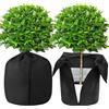 PATEMZON 2 PCS Cappuccio Protezione Piante, 37 x 22.5 cm, Protezioni Termiche per Piante con Cerniera e Coulisse, Sacchetto Antigelo per Piante Inverno, Telo per Piante Antigelo per Vasi (Nero)