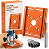 Generico Aluminum Alloy Wood Router Slotting Bracket Guide Tool (With 3-flute Straight Bit)