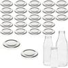 mikken 25 coperchi per bottiglie da 5 cm/TO48 Twist-Off coperchio a vite per bottiglie di latte e succhi di frutta, colore argento
