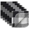 DII Windowpane, set di strofinacci in cotone e poliestere, motivo a scacchi di bufalo nero, 2,5 cm
