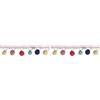 Rayher 55853685 Bordatura con Pompon rotondi colori diversi, dimensione 3cm, lunghezza 2m, passamaneria, per personalizzare vestiti, costumi, borse e per lavori creativi vari (Confezione da 2)