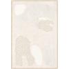DRW Quadro su tela astratto con cornice in legno naturale, bianco e beige, 80 x 120 x 3 cm