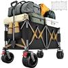YEAUPE PRO XXXL Carrello Spiaggia, Carrellino con Grandi Ruote Girevoli a 360°, per tutti i terreni, con rete elastica inclusa. Ideale per trasporto outdoor e spiaggia, 200L 150KG, Cammello