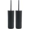 Gedy Sharon Scopino Bagno WC in Plastica Leggera e Resistente Colore Nero Finitura Opaca, Scopino WC con Ciuffo in Setole Nere in Nylon, Scopino Bagno da Appoggio, Portascopino 100% Made in Italy