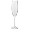 DRW Set di Sei Bicchieri di Champagne in Cristallo di Boemia da 230 ml in Trasparente, 24 x 5 x 5 cm