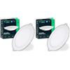 V-TAC Faretto LED da Incasso Rotondo 18W - Chip Samsung - Diametro 220 mm - 1850 Lumen - IP20 - per Soffitto, Casa, Ufficio - Faretti - Mini Pannello - Lampada - Luce Naturale 4000K (Confezione da 2)