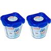 PYREX 1451029 recinto Forma Alta con Coperchio, 12 x 12 cm, Vetro, Trasparente, 0,8 L (Confezione da 2)