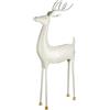 GILDE Statuetta Vancouver cervo in metallo, grigio, altezza 89 cm | Effetto metallico con accenti dorati, grande cervo decorativo per soggiorno, corridoio o ingresso