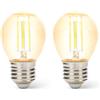 Velamp lampadina LED a filamento - Forma a sfera (P45) - Attacco a vite grande (E27) - Potenza 6W Equivalenti 60W - Luminosità 806ln - Temperatura colore 2700K (luce calda) (Confezione da 2)