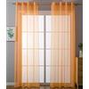 Gardinenbox Set di 2 tende trasparenti Uni, 245 x 140 cm (altezza x larghezza), con occhielli e chiusura a nastro, per soggiorno, 20332-cn2