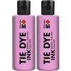 Marabu TIE DYE INK 17300004227 - Colore batik rosa pastello, 80 ml a base d'acqua, vegano, per tessuti chiari, fino al 20% di fibre sintetiche (Confezione da 2)
