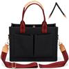 Cozary Tote Bag Grande 33x25x14cm - Tela, Capiente, Multitasca | Borsa Università Donna, 2 Cinturini Regolabili, Scomparti Multipli, Fodera In Satin. Ideale Per Lavoro, Università Viaggi.