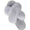 Parlovable Pantofole da donna morbide, con fascia incrociata, in memory foam, suola in gomma antiscivolo, punta aperta, in pile felpato per interni, regalo accogliente per donne, grigio., 36/37 EU