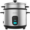 Cecotec Cuociriso Ricefusion 7000 Inox. 700 W, Capacità 1,8 litri, 10 porzioni, Coperchio in Acciaio Inox e Vetro, Funzione Automatica di Mantenimento in Caldo, Include Vassoio per il Vapore