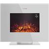 Cecotec Camino elettrico Ready Warm 2700 Design fiamme bianco. 2000 W, dimensioni 26", 2 livelli di potenza, supporto da pavimento, telecomando, timer, 25 m2 (05832)