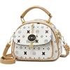 DEEVORCA Moda Borsa A Tracolla Donna Vintage Casuale Stampa Borsetta Crossbody Bag PU Pelle Borsa Messenger Viaggio Shopping Lavoro Festa Multitasche Borsa A Spalla Ciondolo Carino Bianco C
