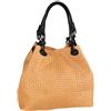 Chicca Borse Borsa a Mano da Donna con Tracolla in Vera Pelle Stampa Intrecciata Made in Italy 34x29x18 Cm