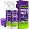 Screen Mom Spray detergente per schermo (907,2 g) 2 flaconi da 453,6 g, per schermo TV, laptop, telefono, iPad, kit di pulizia per computer elettronico, 2 asciugamani in microfibra inclusi