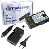 Trade-Shop OFFERTA im Set: fotocamera ad alte prestazioni LiIon batteria + Batteria Caricabatteria da auto con adattatore per auto sostituisce JVC BNVF808 BNVF808U BNVF815 BNVF815U BNVF823 BNVF VF823U BN