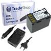 Trade-Shop Il set include: batteria gli ioni di litio ad alte prestazioni per fotocamera + caricabatteria da auto con adattatore per auto, sostituisce JVC BN-VF808, BN-VF808U, BN-VF815, BN-VF815U, BN-VF823, BN-VF, VF823U, BN-VF-808, BN-VF8-08U, …