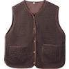 Risipu Gilet da donna Sherpa casual caldo peloso finto shearling gilet senza maniche in pile tasche Teddy Coat gilet per l'inverno